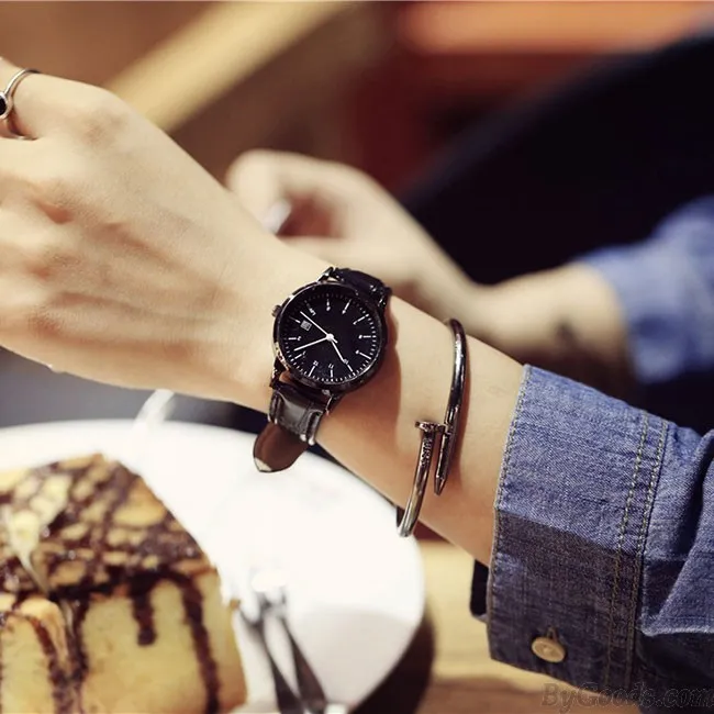 Leisure Women Retro Simple Couple Student Big Dial Watch