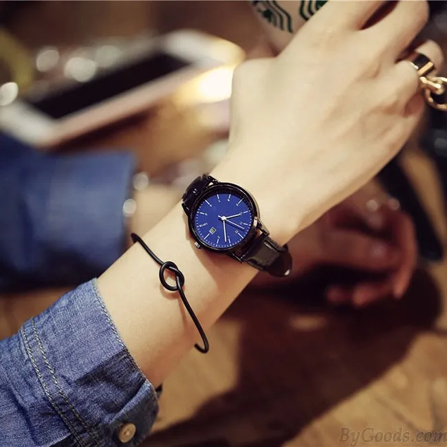 Leisure Women Retro Simple Couple Student Big Dial Watch