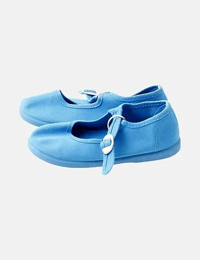 Lobo Zapato tela azul