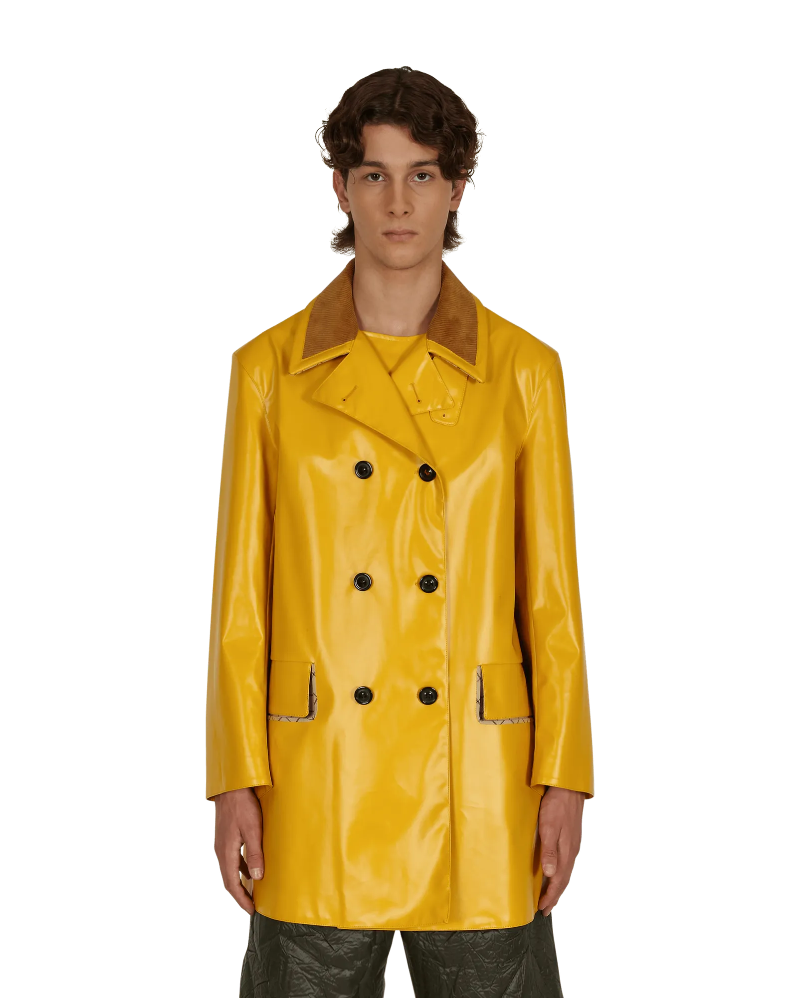 Maison Margiela Coated Cotton Double Breasted Raincoat