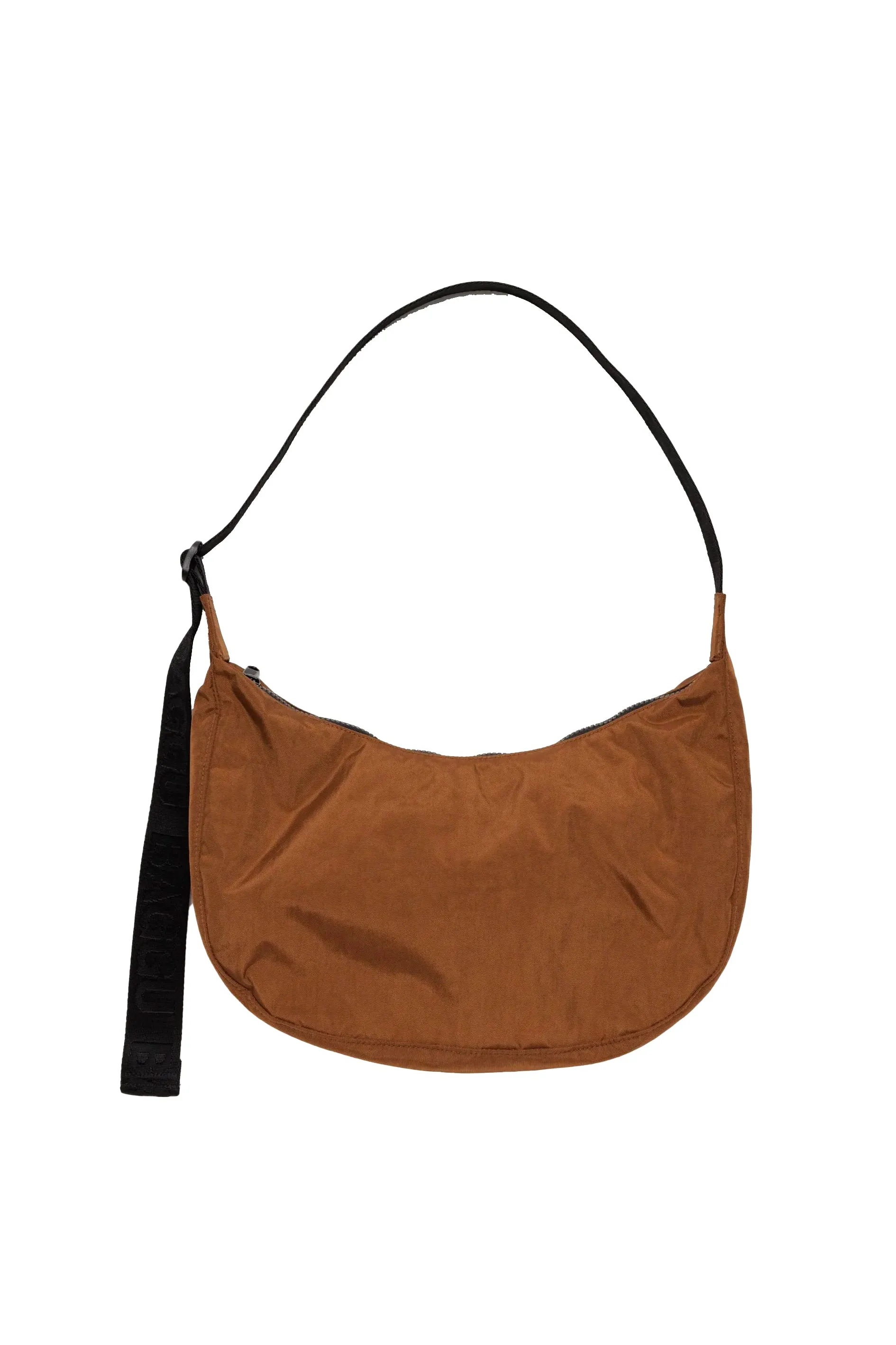 Medium Nylon Crescent Bag in Brown