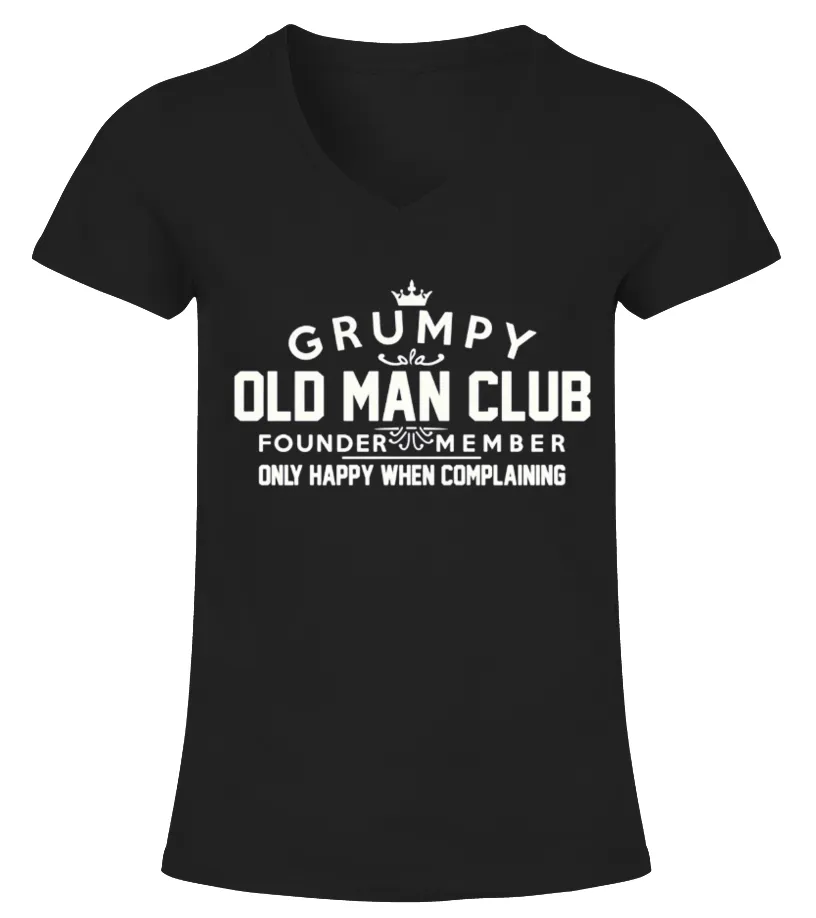 MEN S GRUMPY OLD MAN CLUB FOUNDER MEMBER TSHIRT CAMISETA CUELLO PICO MUJER