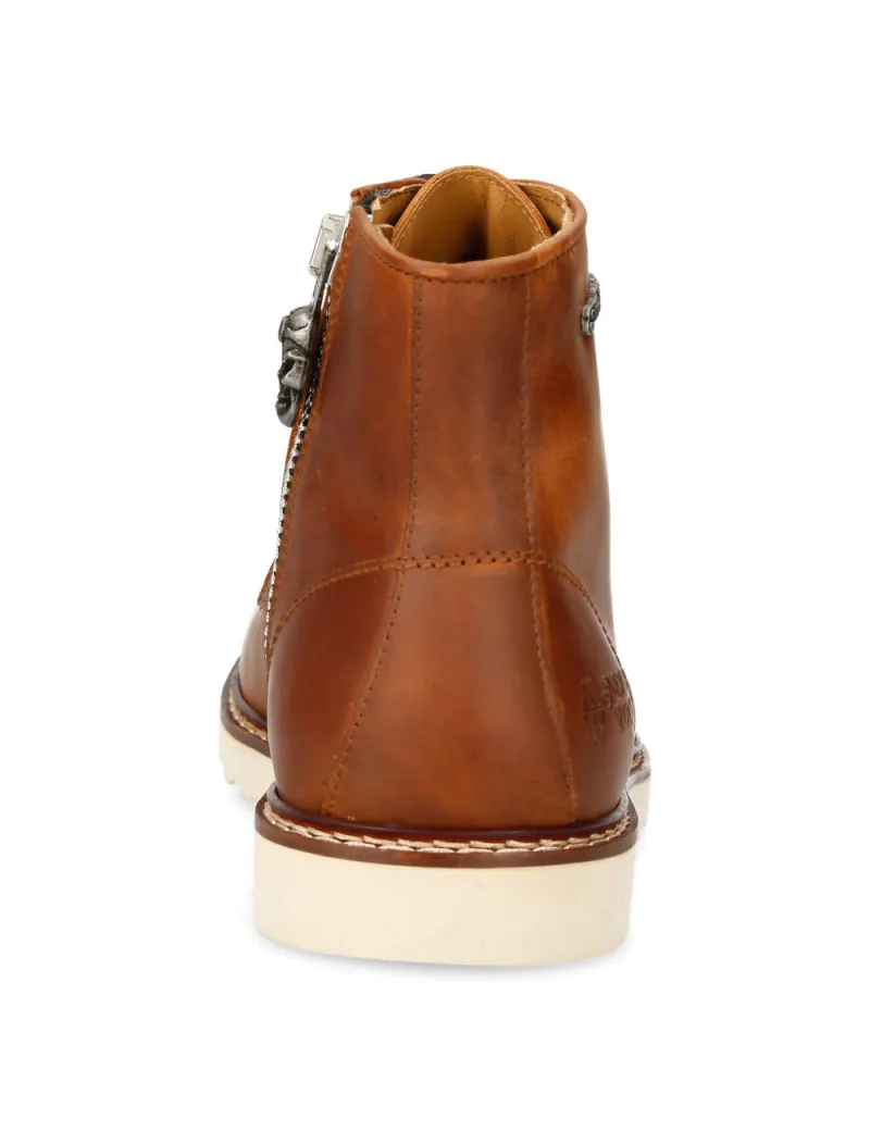 Men's white wing leather shoes