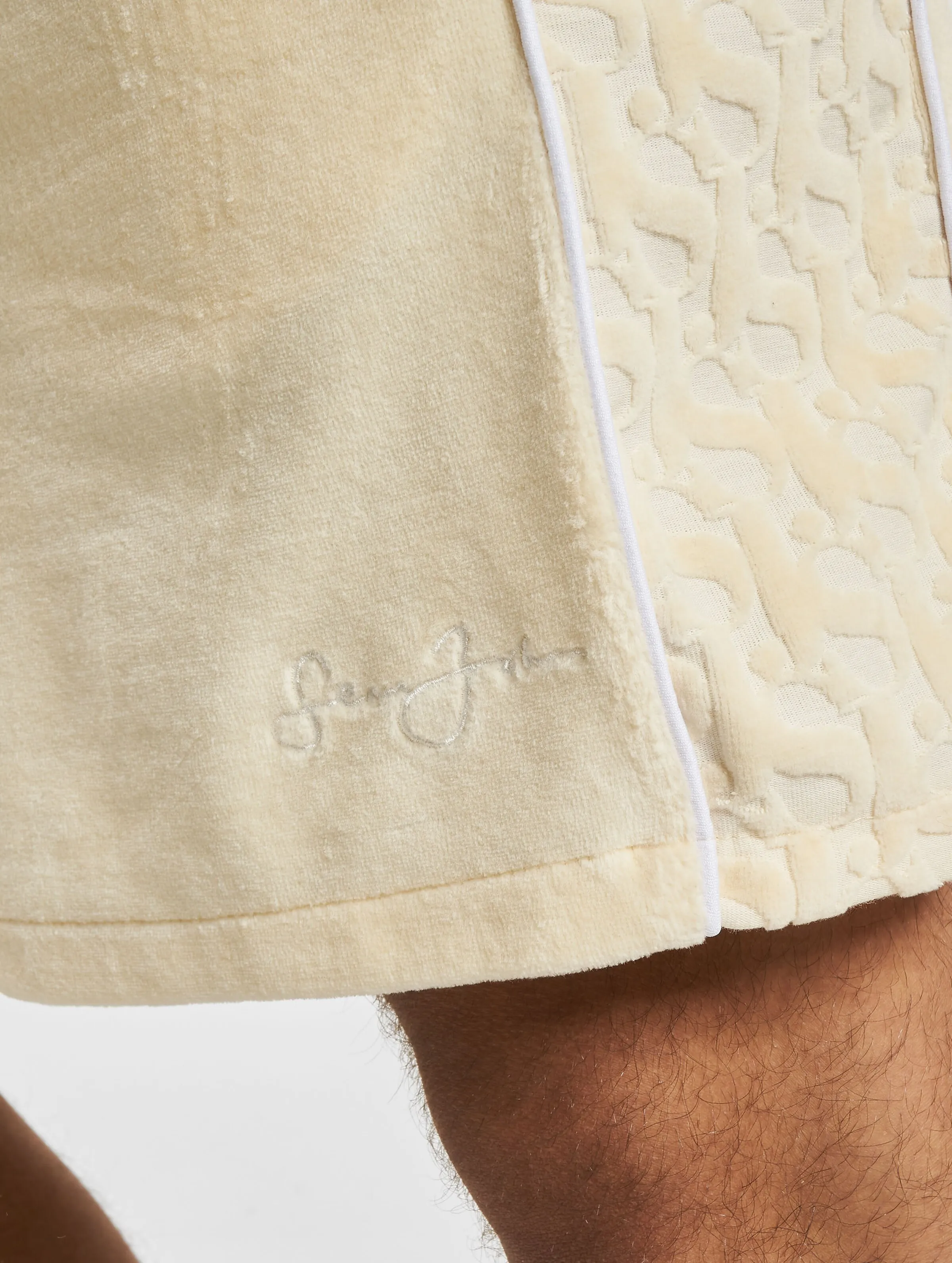 Monogram Logo Devorée Stripe Velours