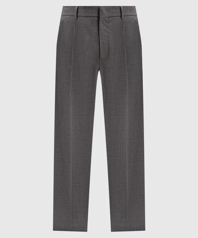 MSGM Gray pants made of wool