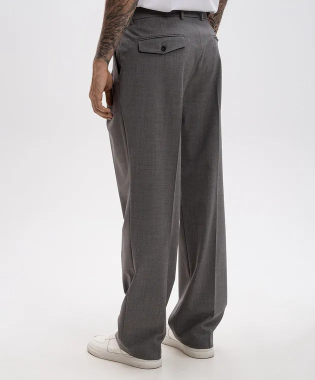 MSGM Gray pants made of wool