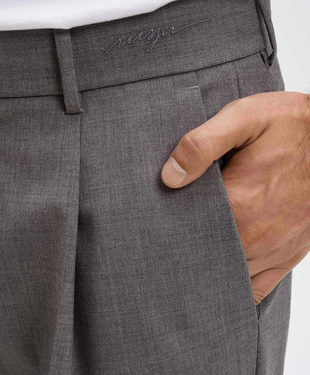 MSGM Gray pants made of wool