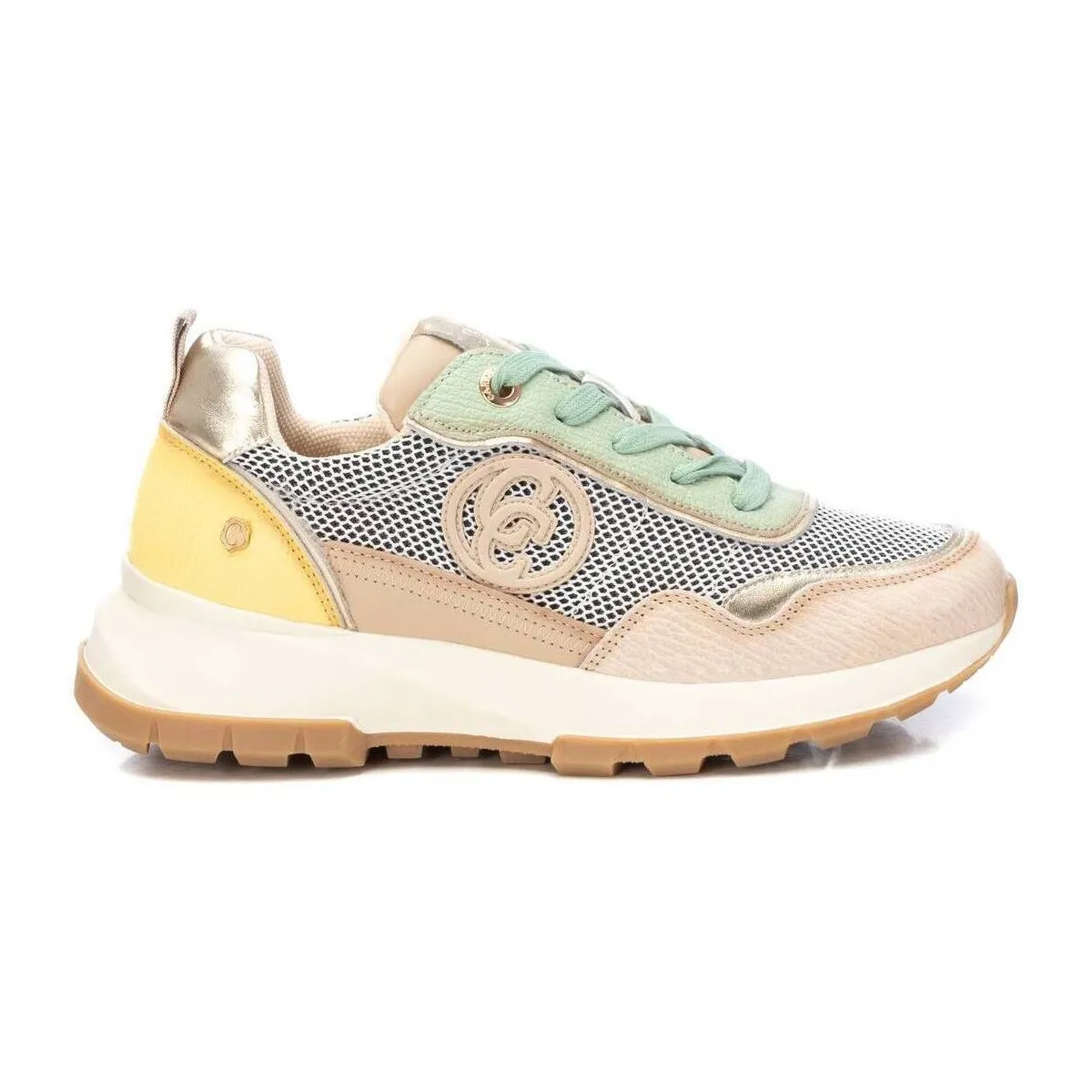 mujer zapatillas piel beige 16146903