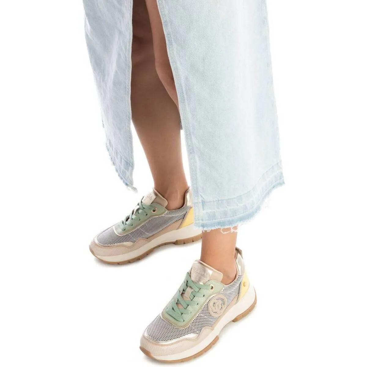 mujer zapatillas piel beige 16146903