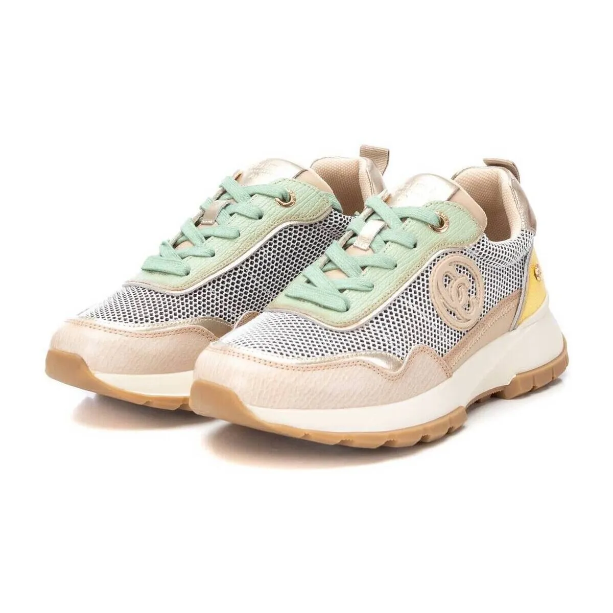 mujer zapatillas piel beige 16146903