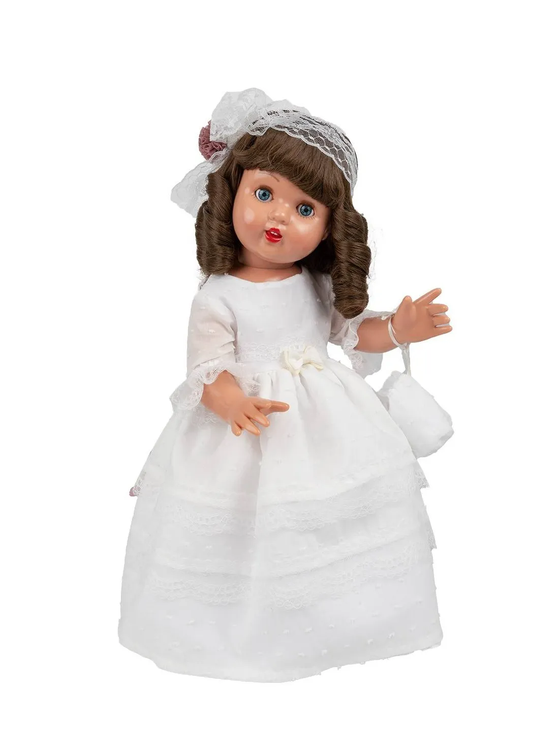 MUñECA MARIQUITA PéREZ COMUNIóN MORENA  VINILO 50CM.