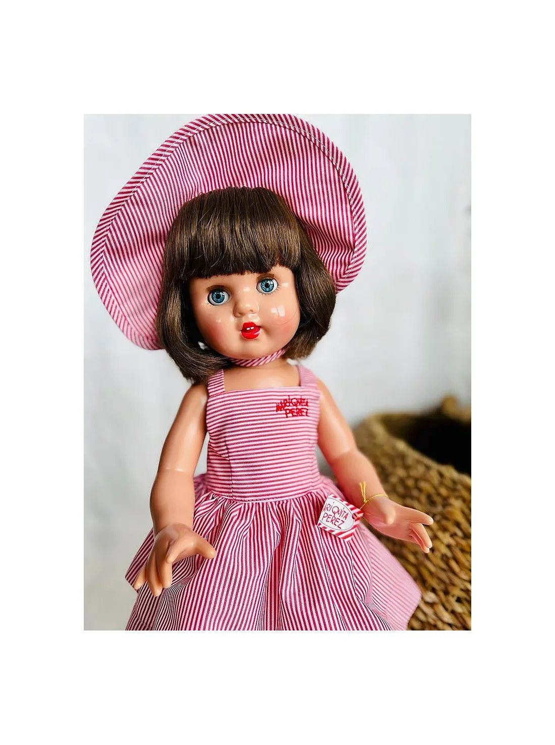 MUñECA MARIQUITA PéREZ VESTIDO RAYAS VINILO 50CM.