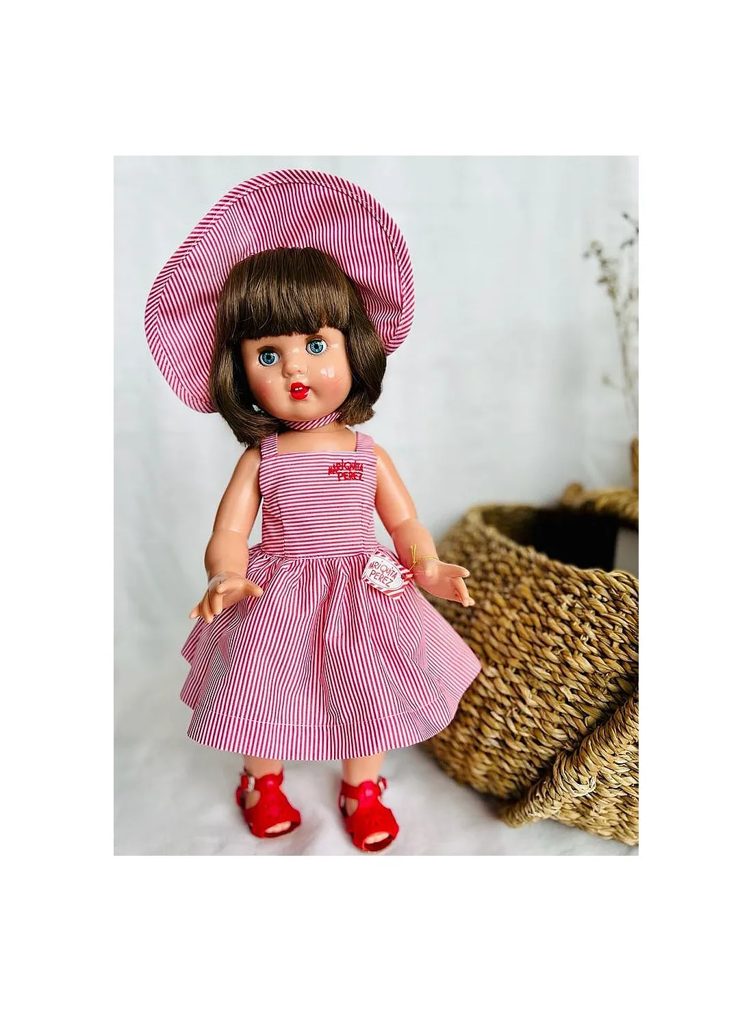 MUñECA MARIQUITA PéREZ VESTIDO RAYAS VINILO 50CM.