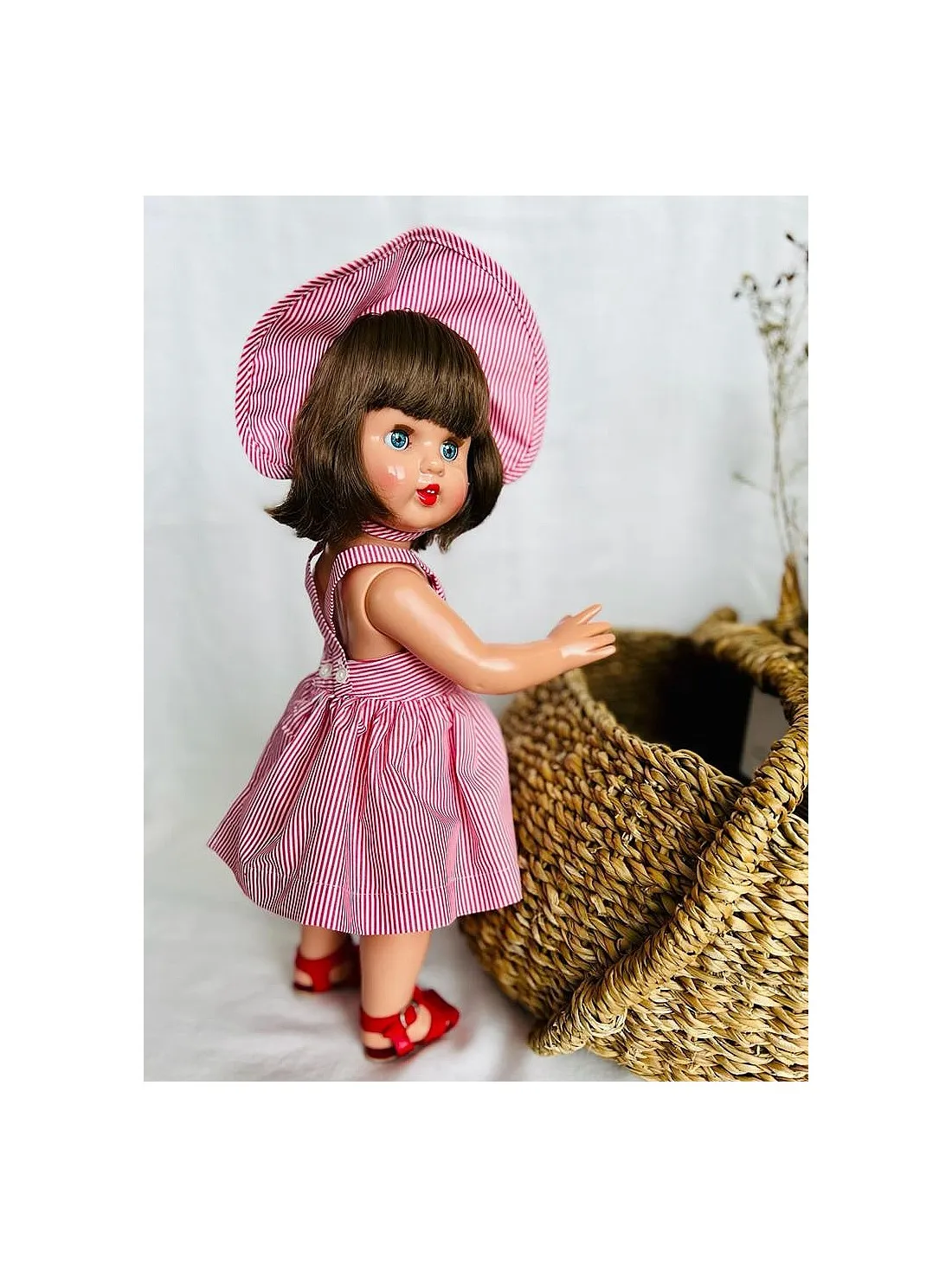 MUñECA MARIQUITA PéREZ VESTIDO RAYAS VINILO 50CM.