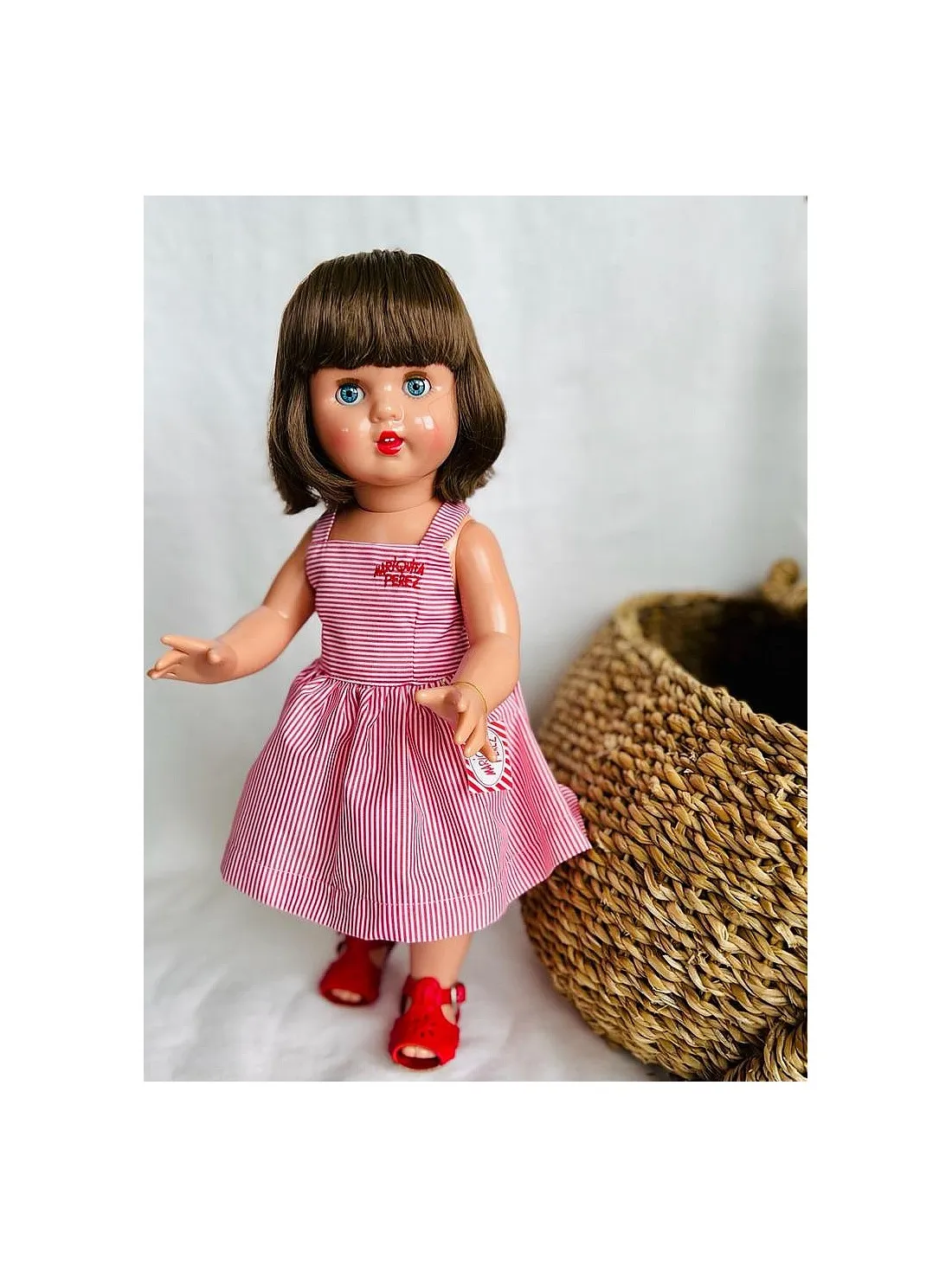 MUñECA MARIQUITA PéREZ VESTIDO RAYAS VINILO 50CM.