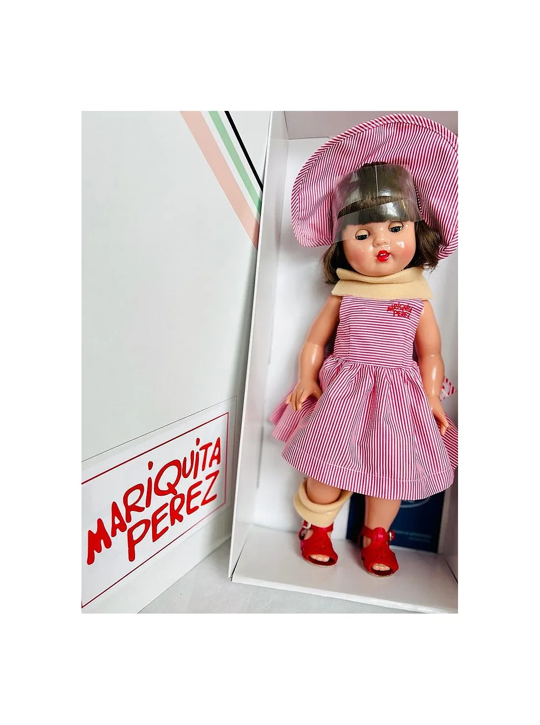 MUñECA MARIQUITA PéREZ VESTIDO RAYAS VINILO 50CM.