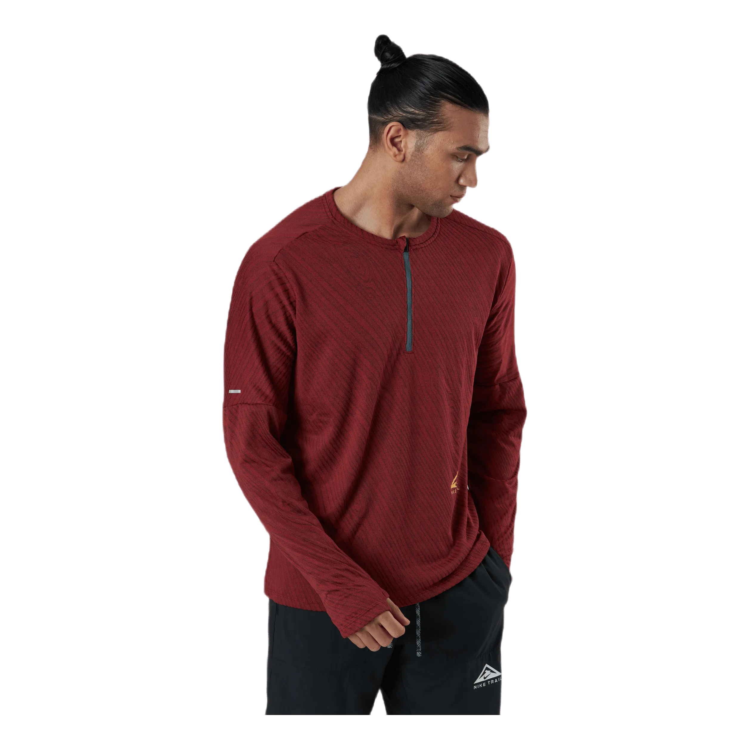 NIKE DRIFIT ELEMENT 1/2ZIP TOP TRAIL RED