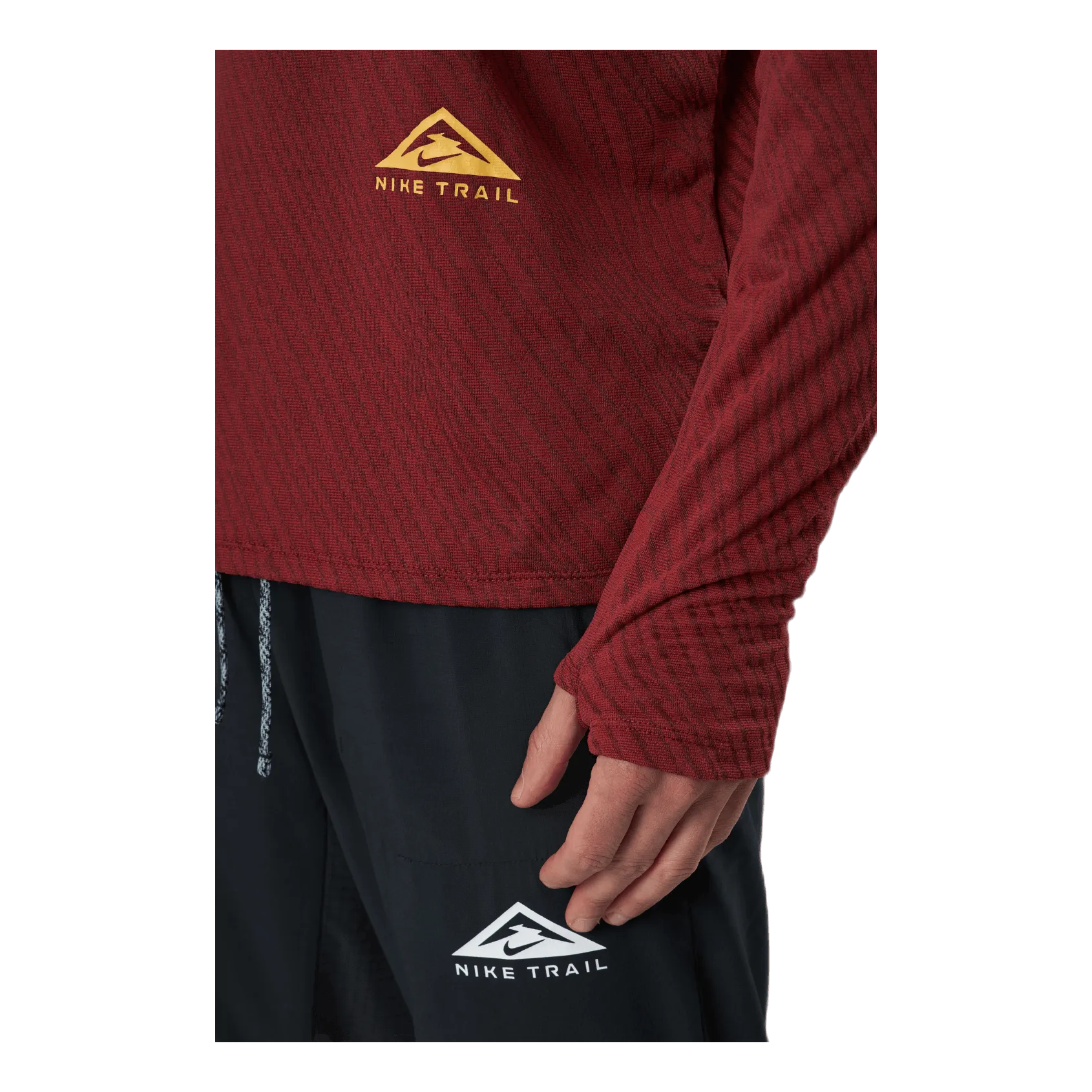 NIKE DRIFIT ELEMENT 1/2ZIP TOP TRAIL RED