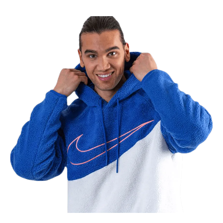 Nike Swoosh Hoodie Fleece Blue/White