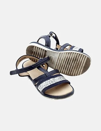 NoName Sandalia azul detalle glitter