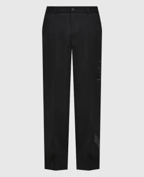 Off-White Black pants made of wool with appliqués