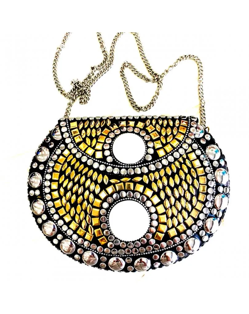 ORIGINALES BOLSOS DE FIESTA PLATEADOS Y DORADOS TIPO COFRE