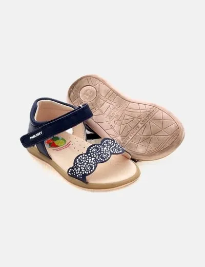 Pablosky Sandalia azul marino strass