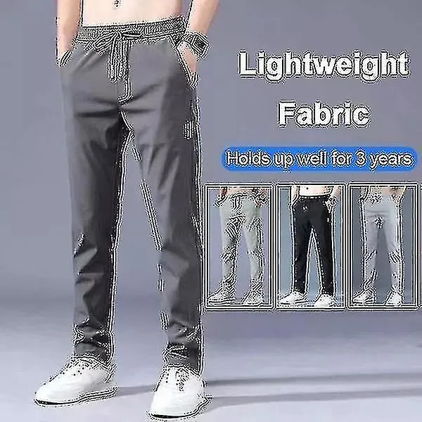 Pantalones de seda de hielo para hombres Pantalones sueltos rectos casuales para hombres Pantalones delgados de secado rápido pa