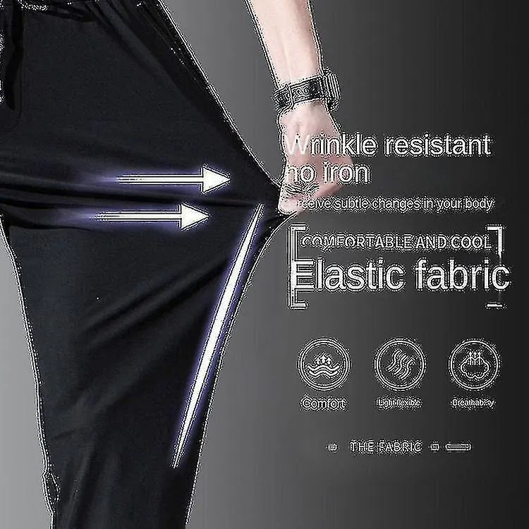 Pantalones de seda de hielo para hombres Pantalones sueltos rectos casuales para hombres Pantalones delgados de secado rápido pa