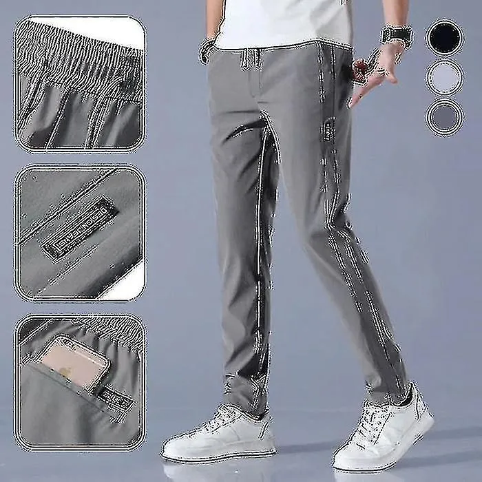 Pantalones de seda de hielo para hombres Pantalones sueltos rectos casuales para hombres Pantalones delgados de secado rápido pa