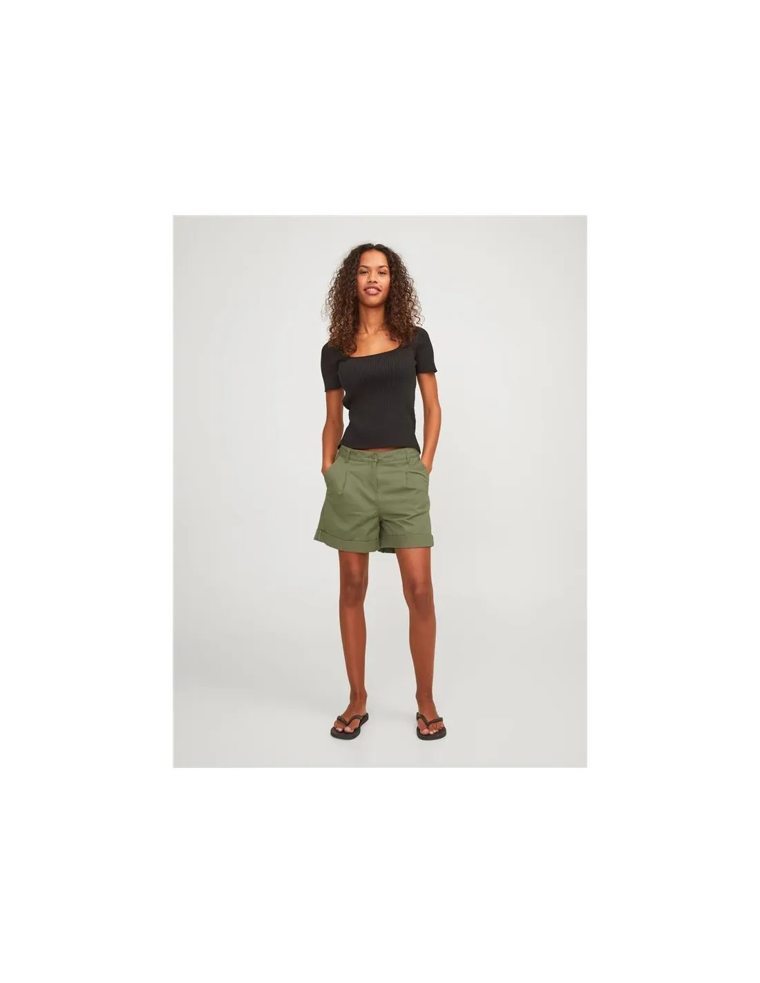 Pantalones Jack & Jones Jxmaddy Rlx Ctn Hw Verde