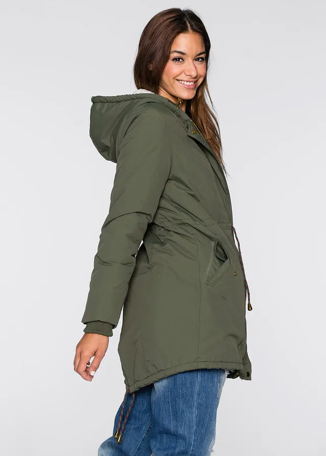 Parka con forro polar Verde oliva