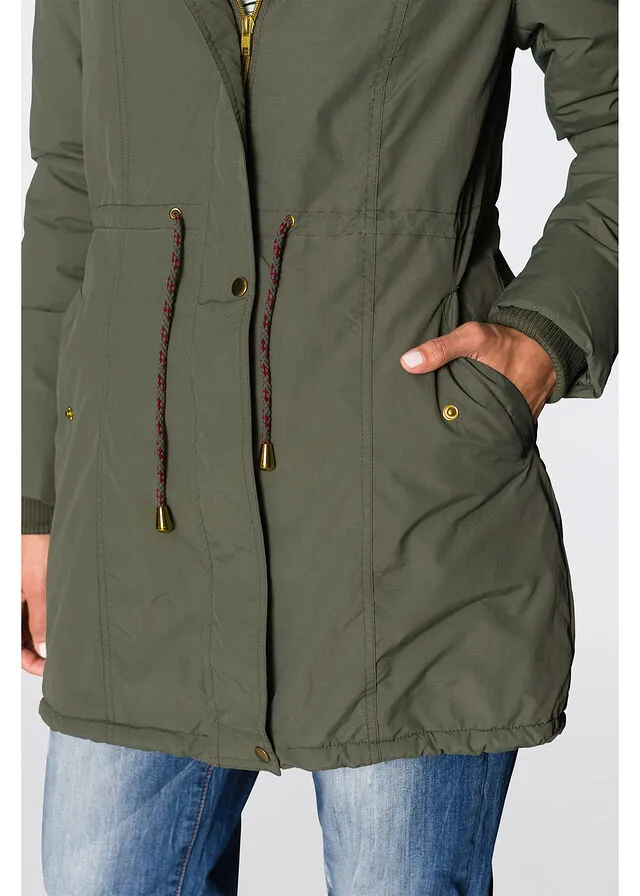 Parka con forro polar Verde oliva
