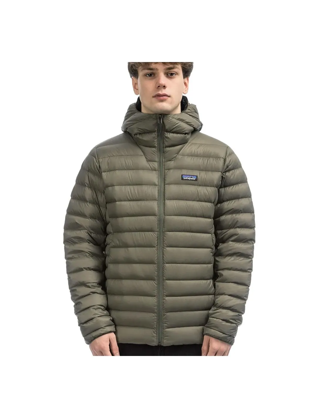 PATAGONIA M'S DOWN SWEATER HOODY PINE NEEDLE GREEN