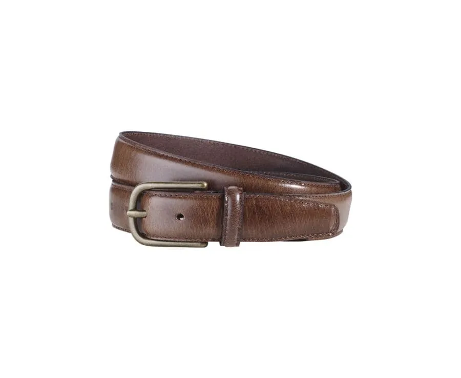 PATINA BROWN LEATHER BELT FOR MEN  SOUTHGATE