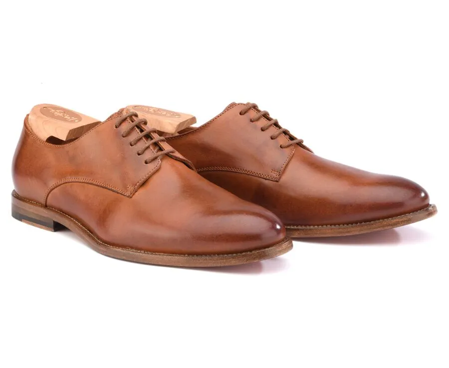 PATINA CHESTNUT DERBY SHOES  LEATHER OUTSOLE  HILPERTON