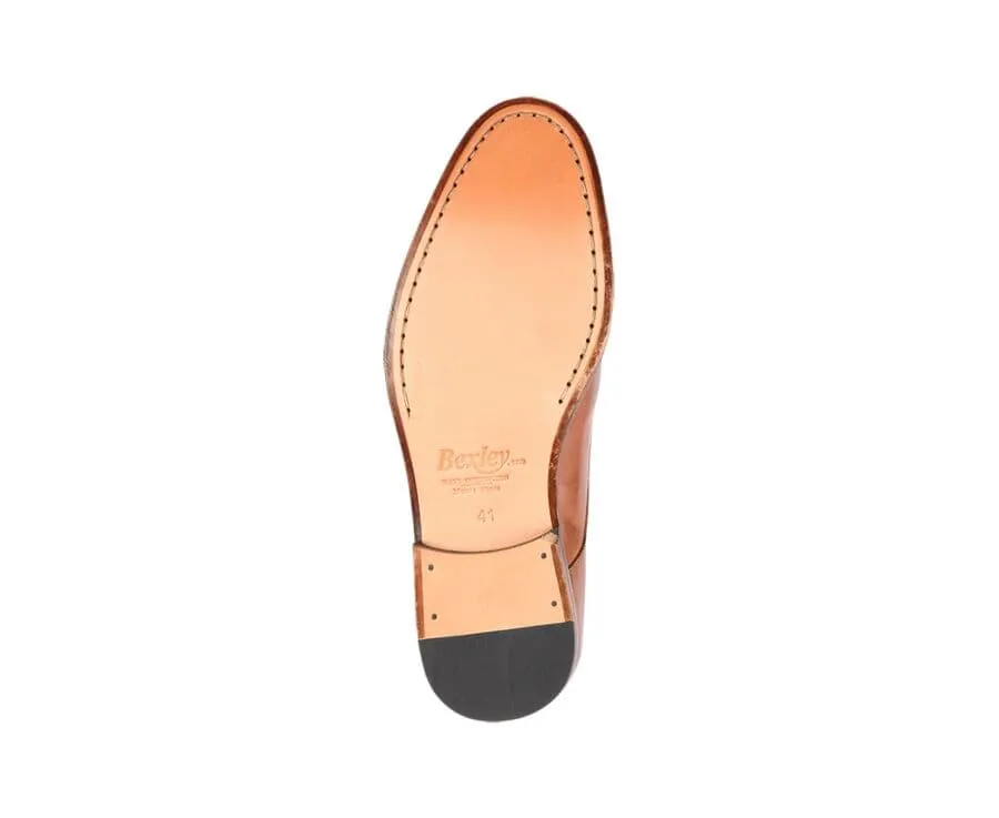 PATINA CHESTNUT DERBY SHOES  LEATHER OUTSOLE  HILPERTON