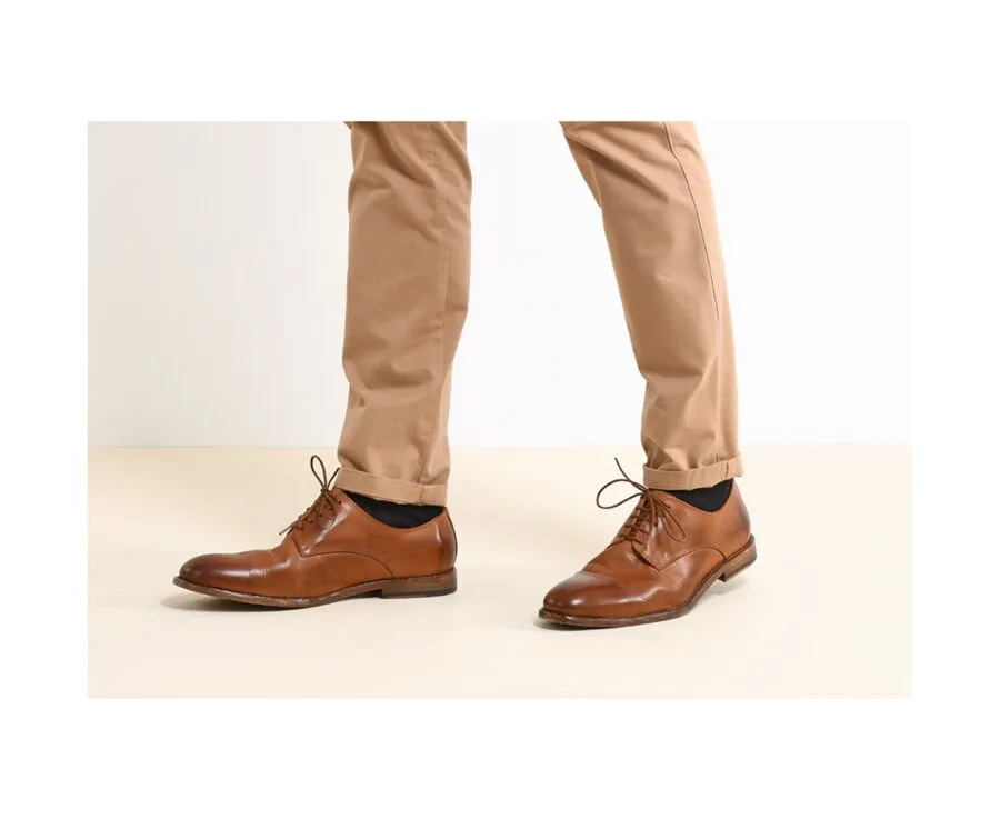 PATINA CHESTNUT DERBY SHOES  LEATHER OUTSOLE  HILPERTON