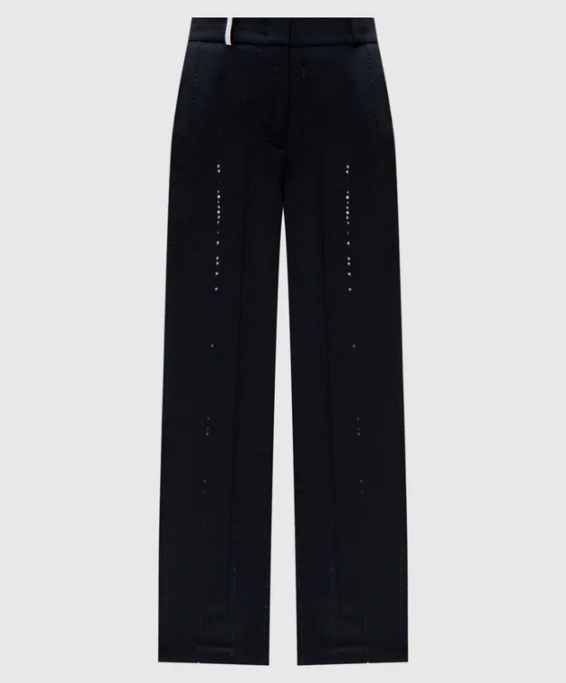 Peserico Black pants with wool and sequins