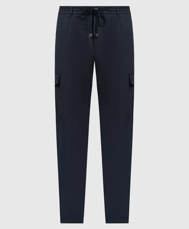 Peserico Blue logo cargo pants