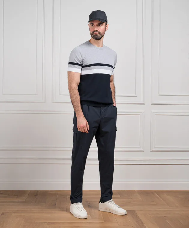 Peserico Blue logo cargo pants