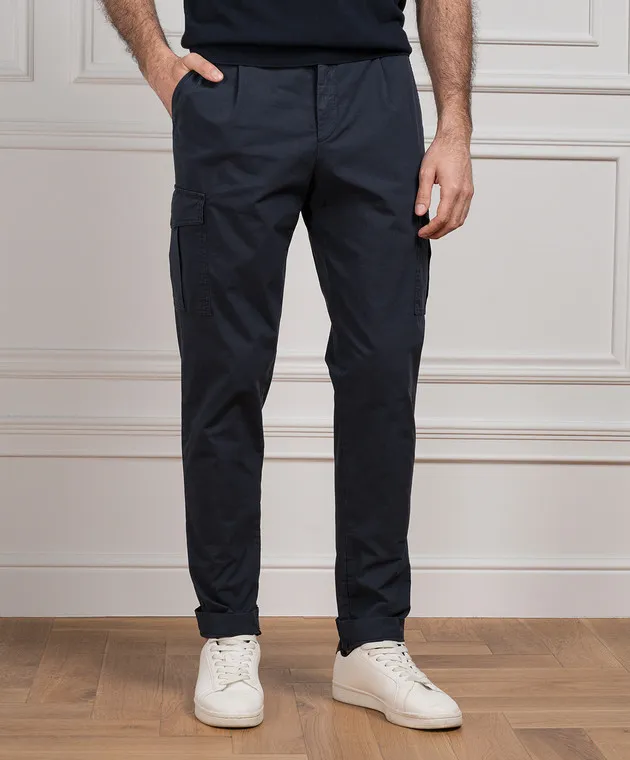 Peserico Blue logo cargo pants