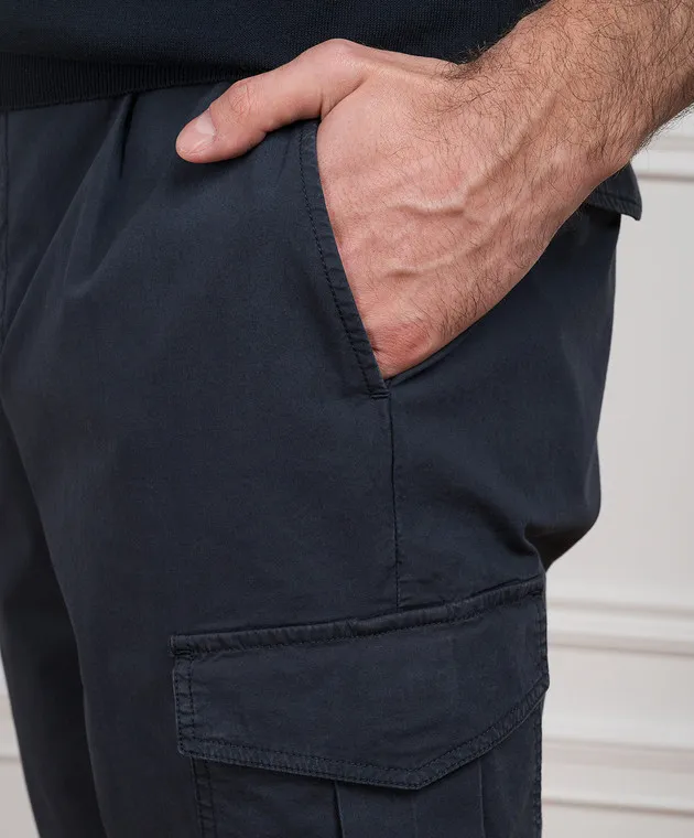 Peserico Blue logo cargo pants