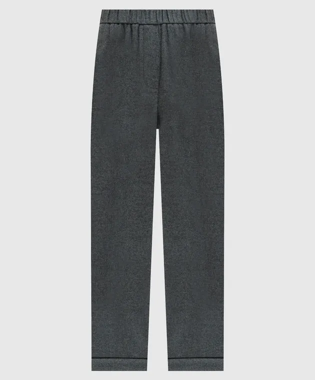 Peserico Gray melange pants with wool