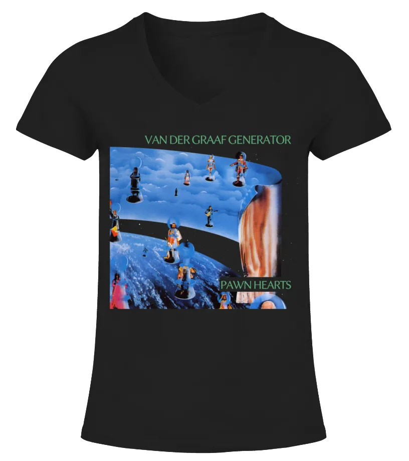 PGSRBK. VAN DER GRAAF GENERATOR  PAWN HEARTS CAMISETA CUELLO PICO MUJER