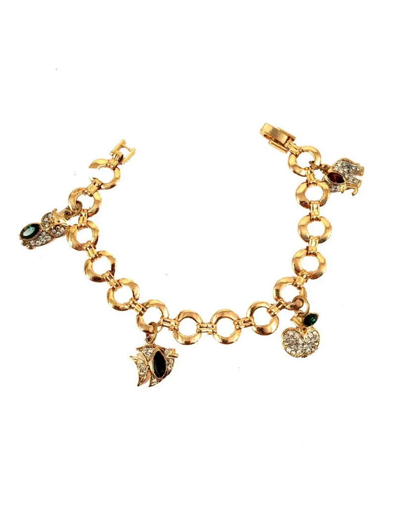 PRECIOSAS PULSERAS CHAPADAS EN ORO CON CHARMS ANIMALES