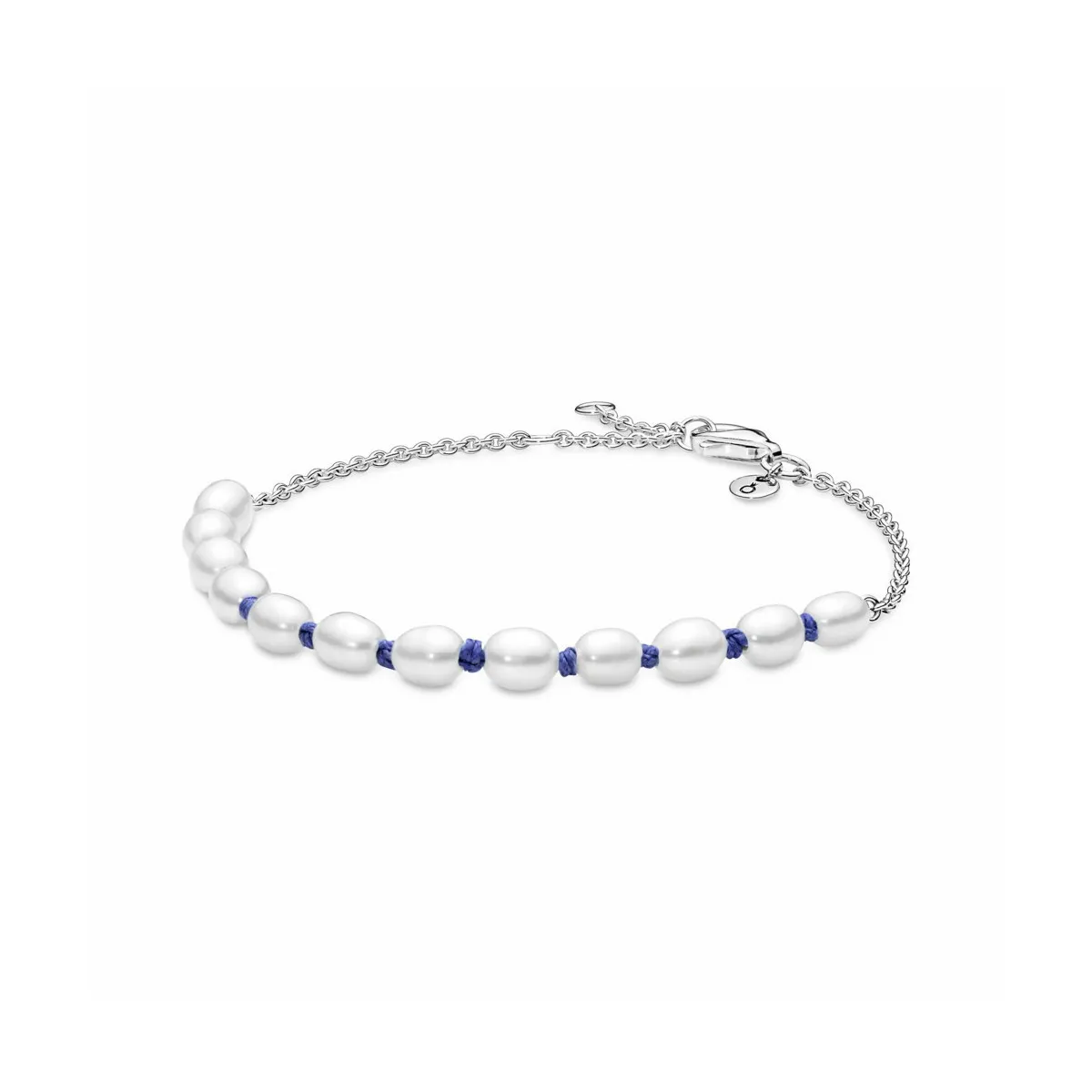 PULSERA PANDORA CORDóN AZUL CON PERLAS CULTIVADAS DE AGUA DULCE  PANDORA