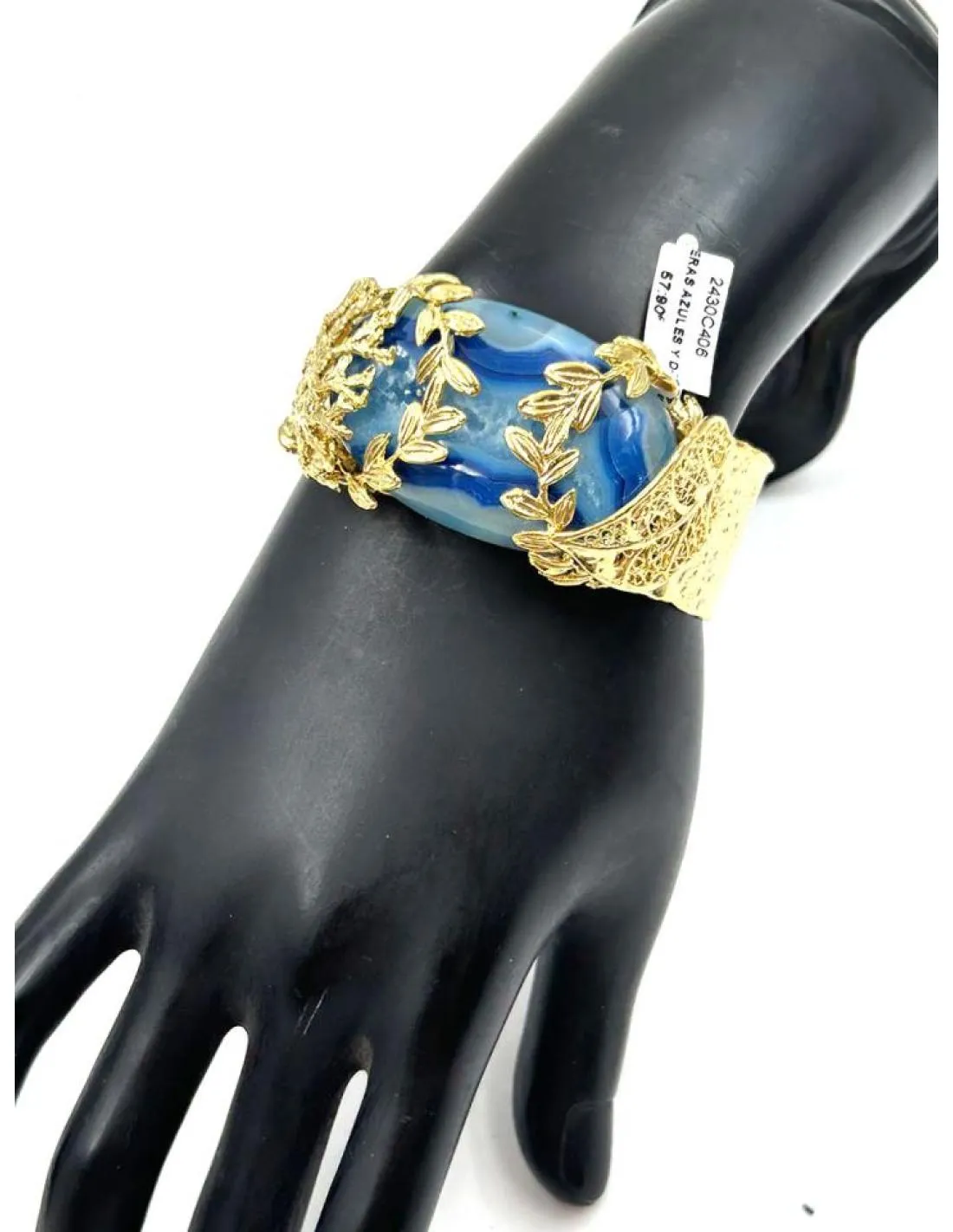 PULSERAS AZULES Y DORADAS MUY BONITAS PARA MUJER