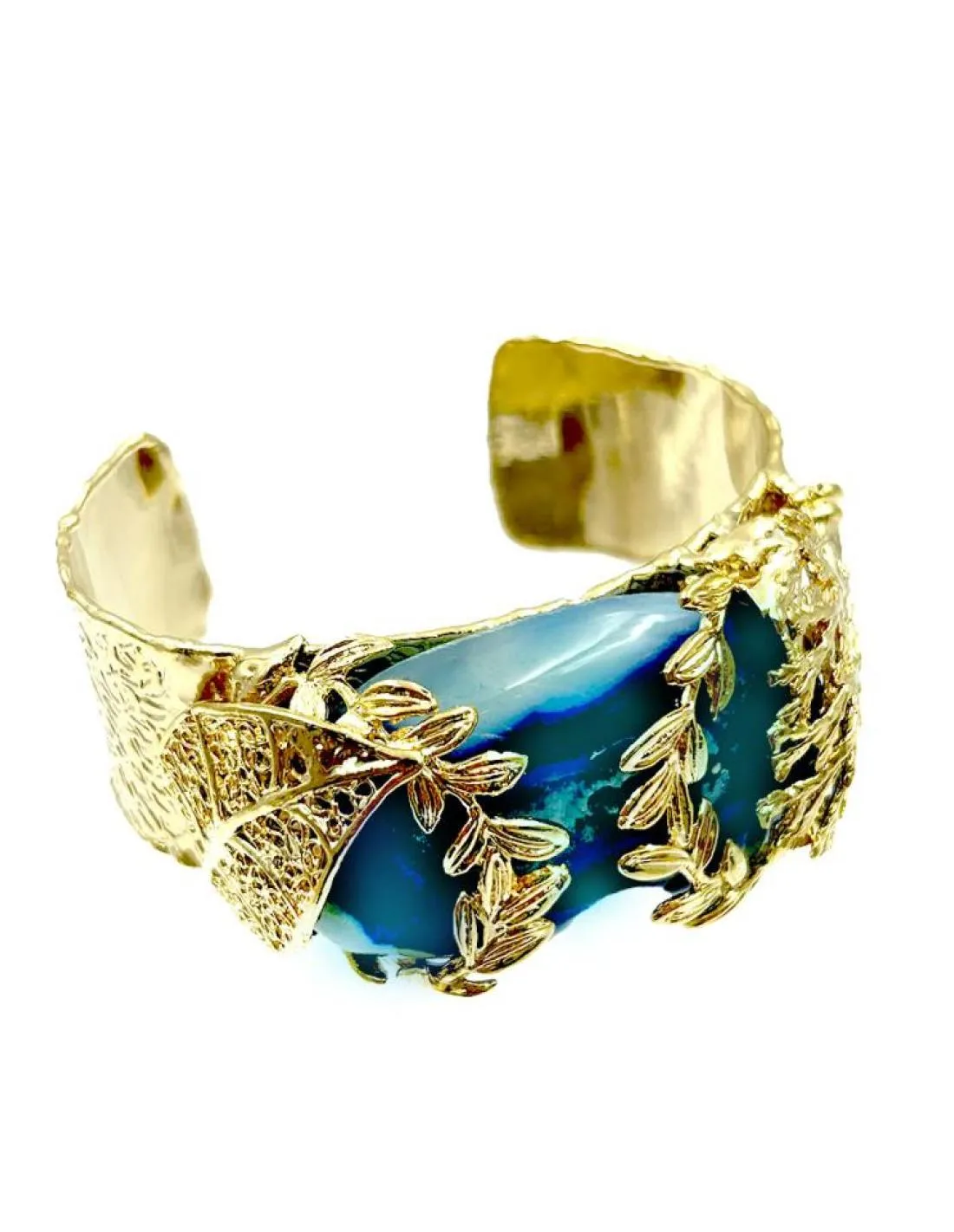PULSERAS AZULES Y DORADAS MUY BONITAS PARA MUJER