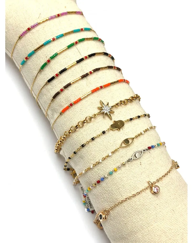 PULSERAS MUJER FINAS DE MODA CON CRISTALES  COLORES